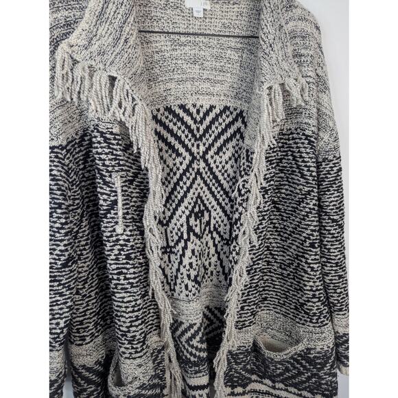 J. Jill Willow Fringe Marled Wool Blend Sweater Cardigan - Picture 6 of 9